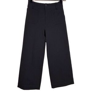 Maeve Anthropologie Colette Wide Leg Crop Pants Women’s 29 Black Minimalist READ